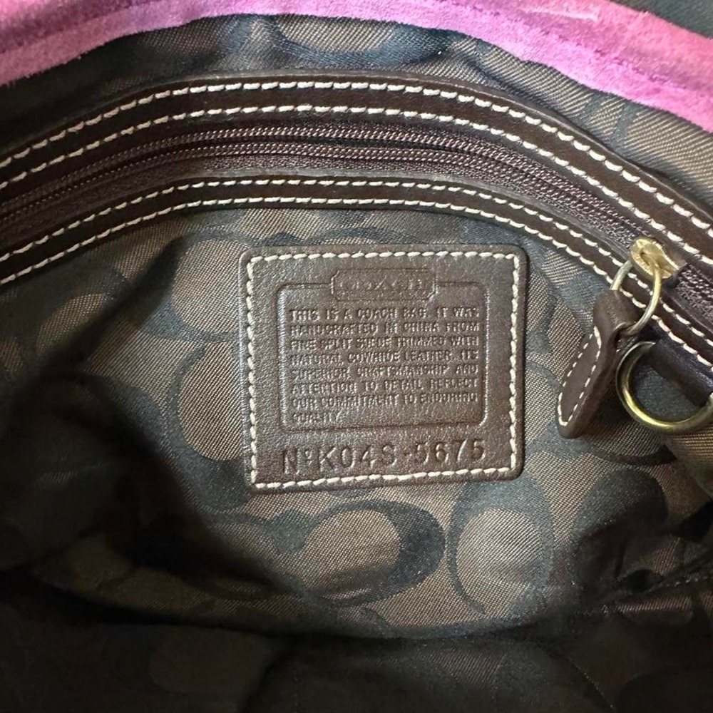 Coach soho bag hot pink suede brown monogram interior y2k vintage - Picture 6 of 6